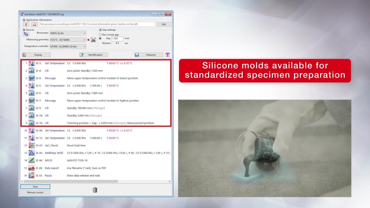 Bitumen and asphalt testing - Dynamic Shear Rheometer Thermo Scientific HAAKE MARS iQ Air Rheometer